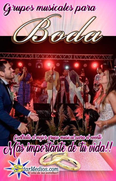 Contratacion de grupos musicales para bodas. Telefonos informes cuantro cobra